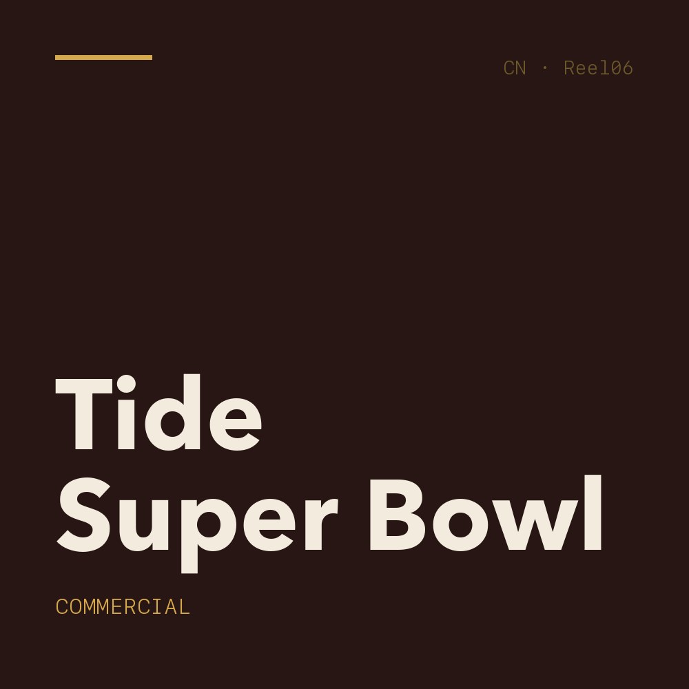 Tide Super Bowl commercial reel cover.